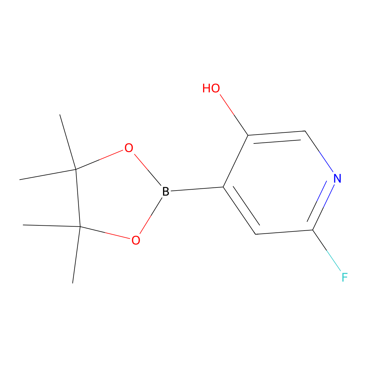 2-Fluoro-5-hydroxypyridine-4-boronic acid pinacol ester molecular structure, CAS 2121514-32-5