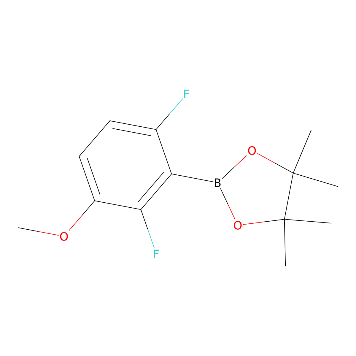 2,6-Difluoro-3-methoxyphenylboronic acid pinacol ester molecular structure, CAS 2121514-34-7