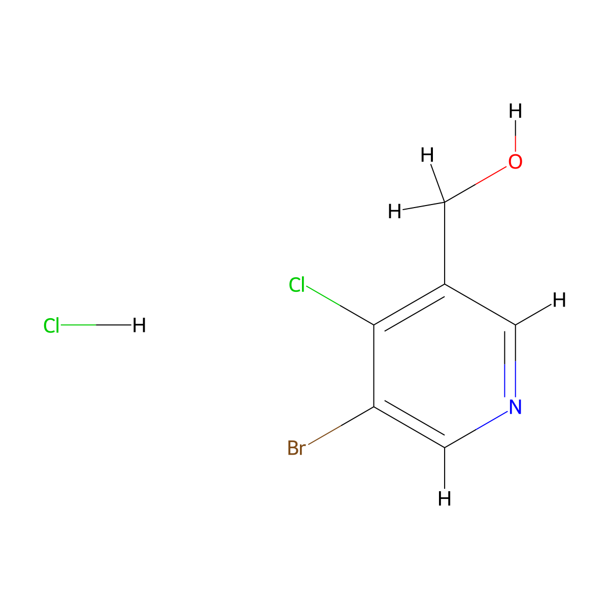 3-Bromo-4-chloropyridine-5-methanol hydrochloride molecular structure, CAS 2121514-38-1