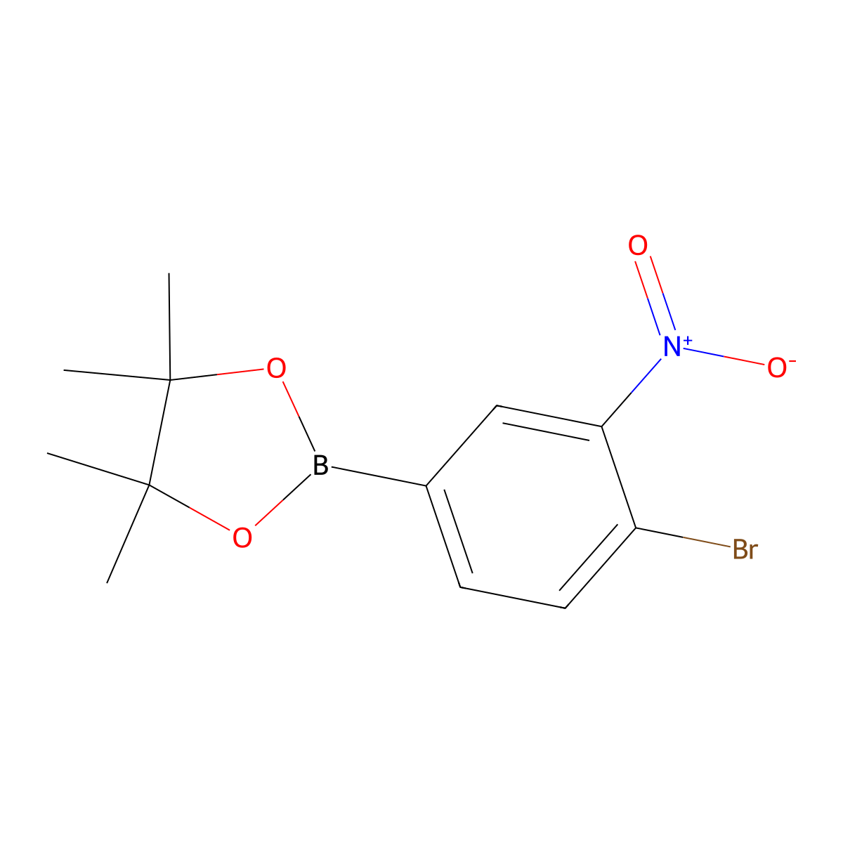 4-Bromo-3-nitrophenylboronic acid, pinacol ester molecular structure, CAS 2121514-39-2