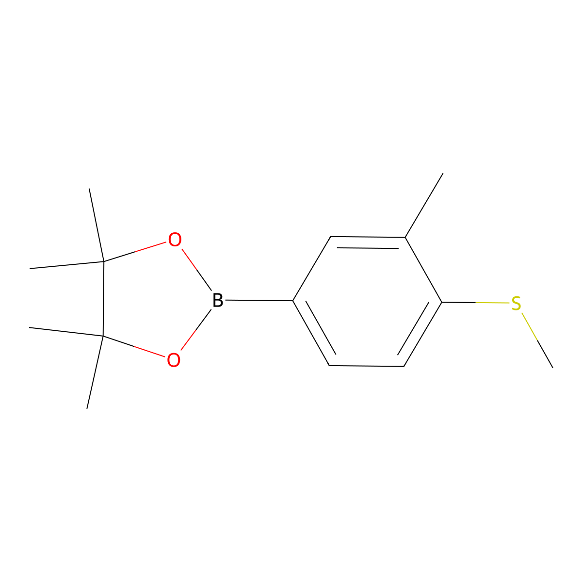 3-Methyl-4-(methylthio)phenylboronic acid, pinacol ester molecular structure, CAS 2121514-43-8