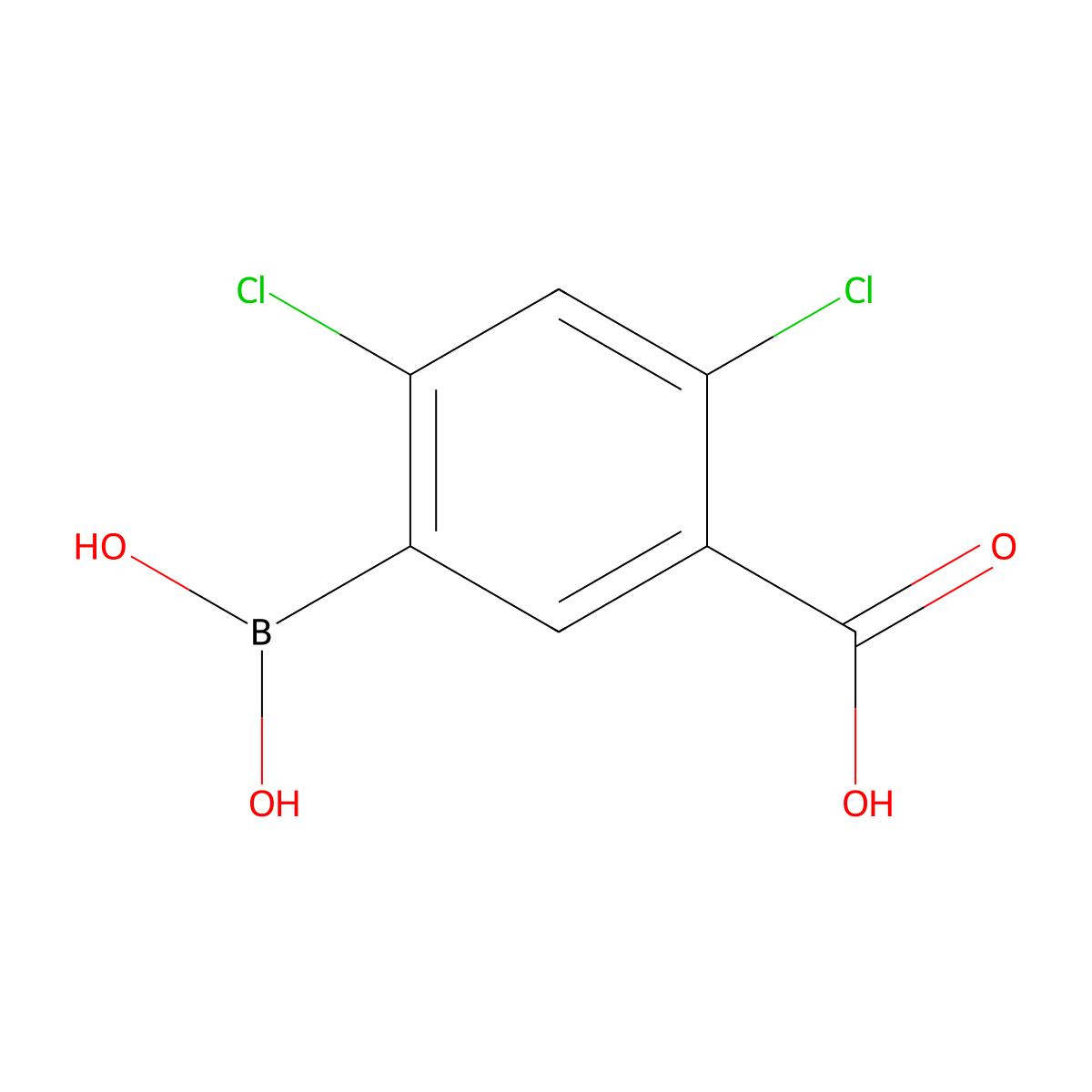 5-Carboxy-2,4-dichlorophenylboronic acid molecular structure, CAS 2121514-46-1