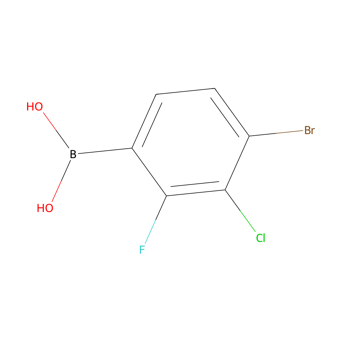 4-Bromo-3-chloro-2-fluorophenylboronic acid molecular structure, CAS 2121514-49-4