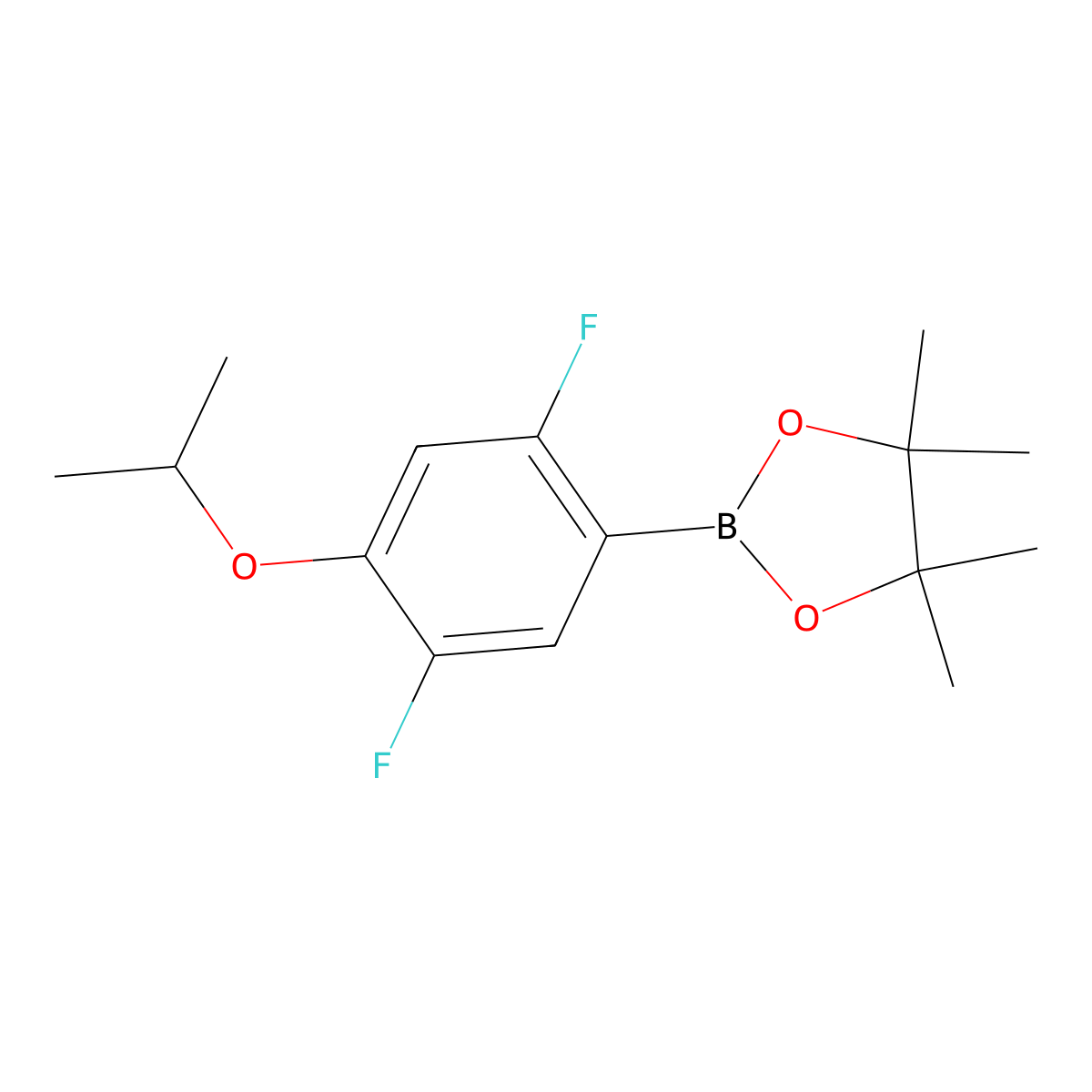 2,5-Difluoro-4-isopropoxyphenylboronic acid pinacol ester molecular structure, CAS 2121514-52-9
