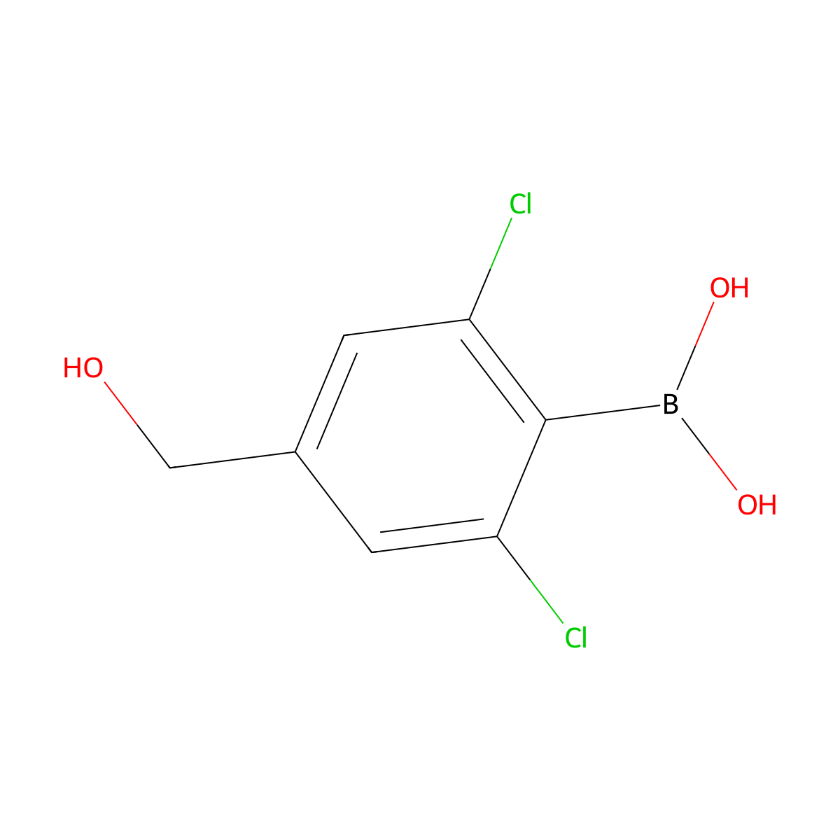 2,6-Dichloro-4-(hydroxymethyl)phenylboronic acid molecular structure, CAS 2121514-53-0