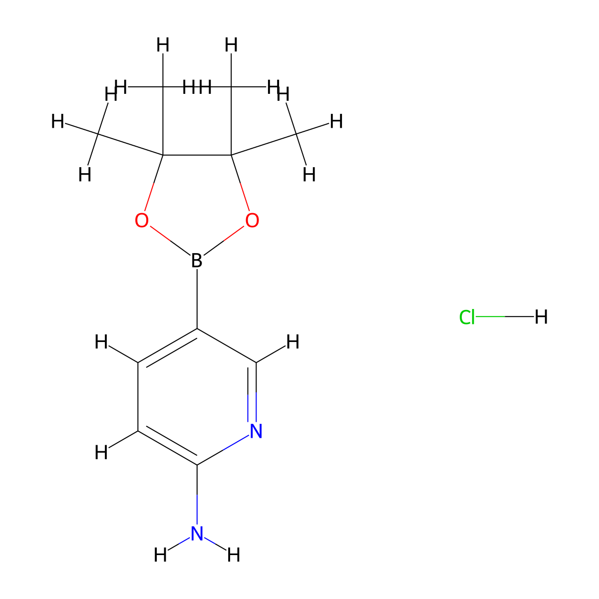 2-Aminopyridine-5-boronic acid pinacol ester hydrochloride molecular structure, CAS 2121514-56-3