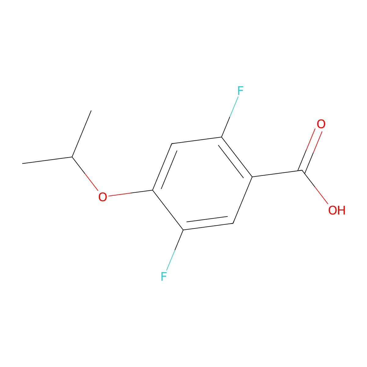 2,5-Difluoro-4-isopropoxybenzoic acid molecular structure, CAS 2121514-57-4
