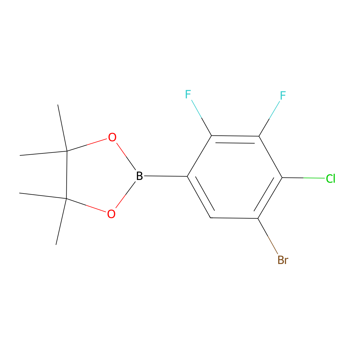 5-Bromo-4-chloro-2,3-difluorophenylboronic acid pinacol ester molecular structure, CAS 2121514-60-9