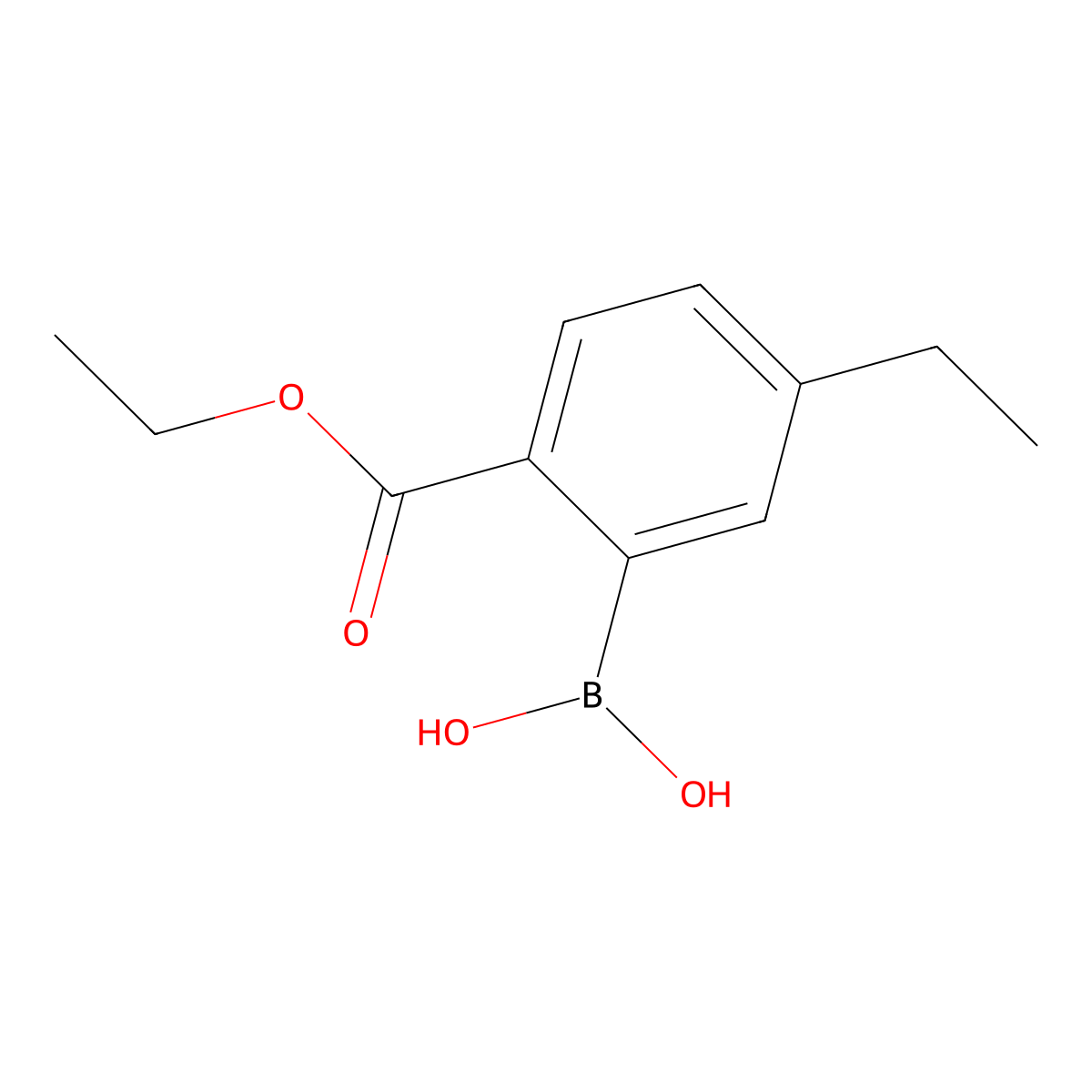 2-Ethoxycarbonyl-5-ethylphenylboronic acid molecular structure, CAS 2121514-62-1