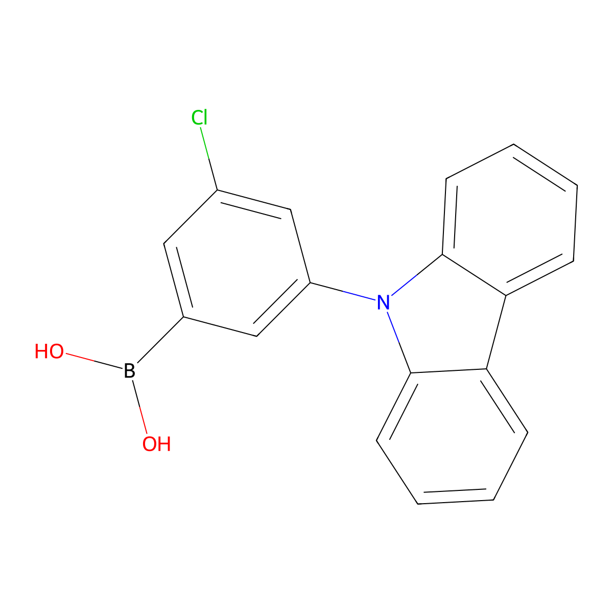 3-(9H-Carbazol-9-yl)-5-chlorophenylboronic acid molecular structure, CAS 2121514-63-2