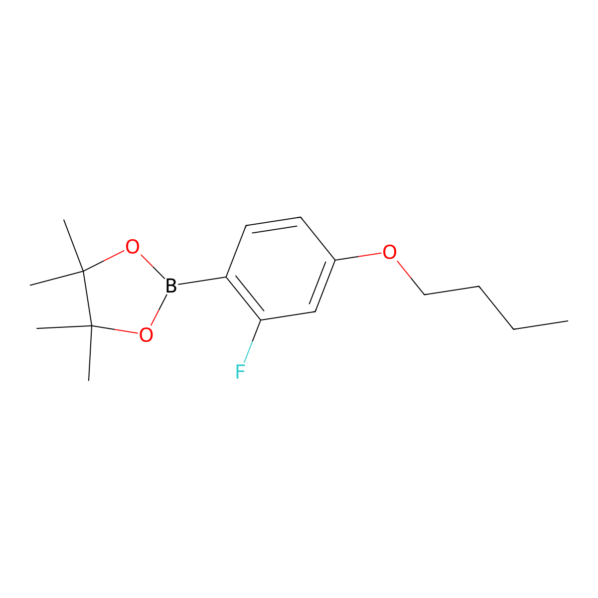 4-Butoxy-2-fluorophenylboronic acid pinacol ester molecular structure, CAS 2121514-65-4