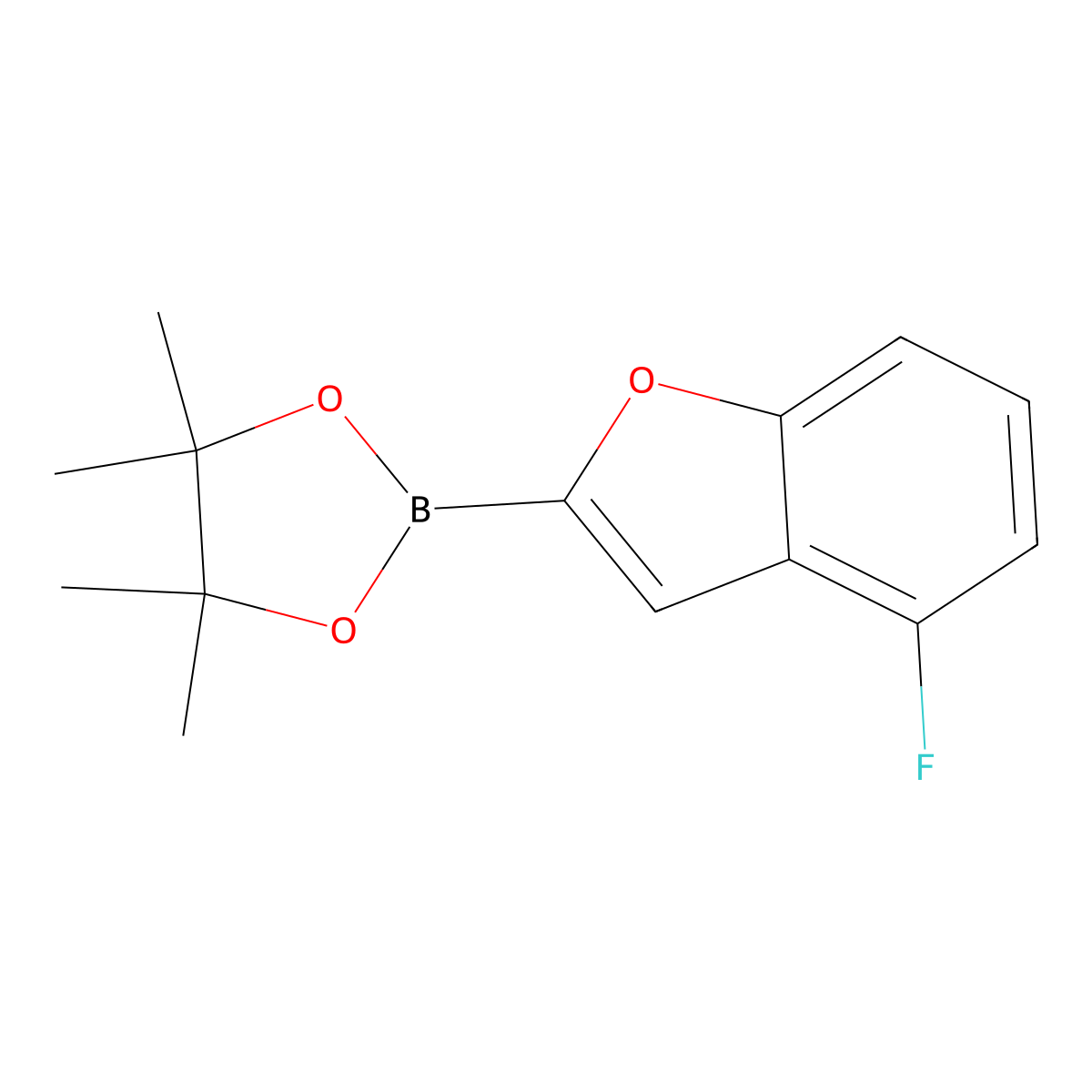 (4-Fluorobenzofuran-2-yl)boronic acid pinacol ester molecular structure, CAS 2121514-66-5