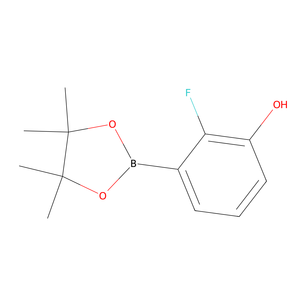 2-Fluoro-3-(4,4,5,5-tetramethyl-1,3,2-dioxaborolan-2-yl)phenol molecular structure, CAS 2121514-67-6