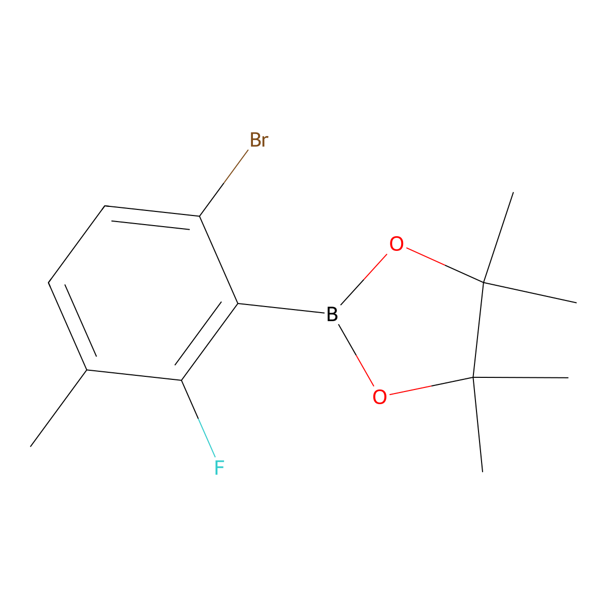 6-Bromo-2-fluoro-3-methylphenylboronic acid pinacol ester molecular structure, CAS 2121514-68-7
