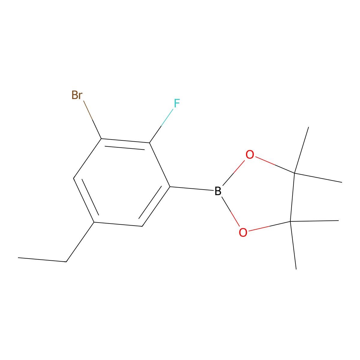 3-Bromo-5-ethyl-2-fluorophenylboronic acid pinacol ester molecular structure, CAS 2121514-74-5