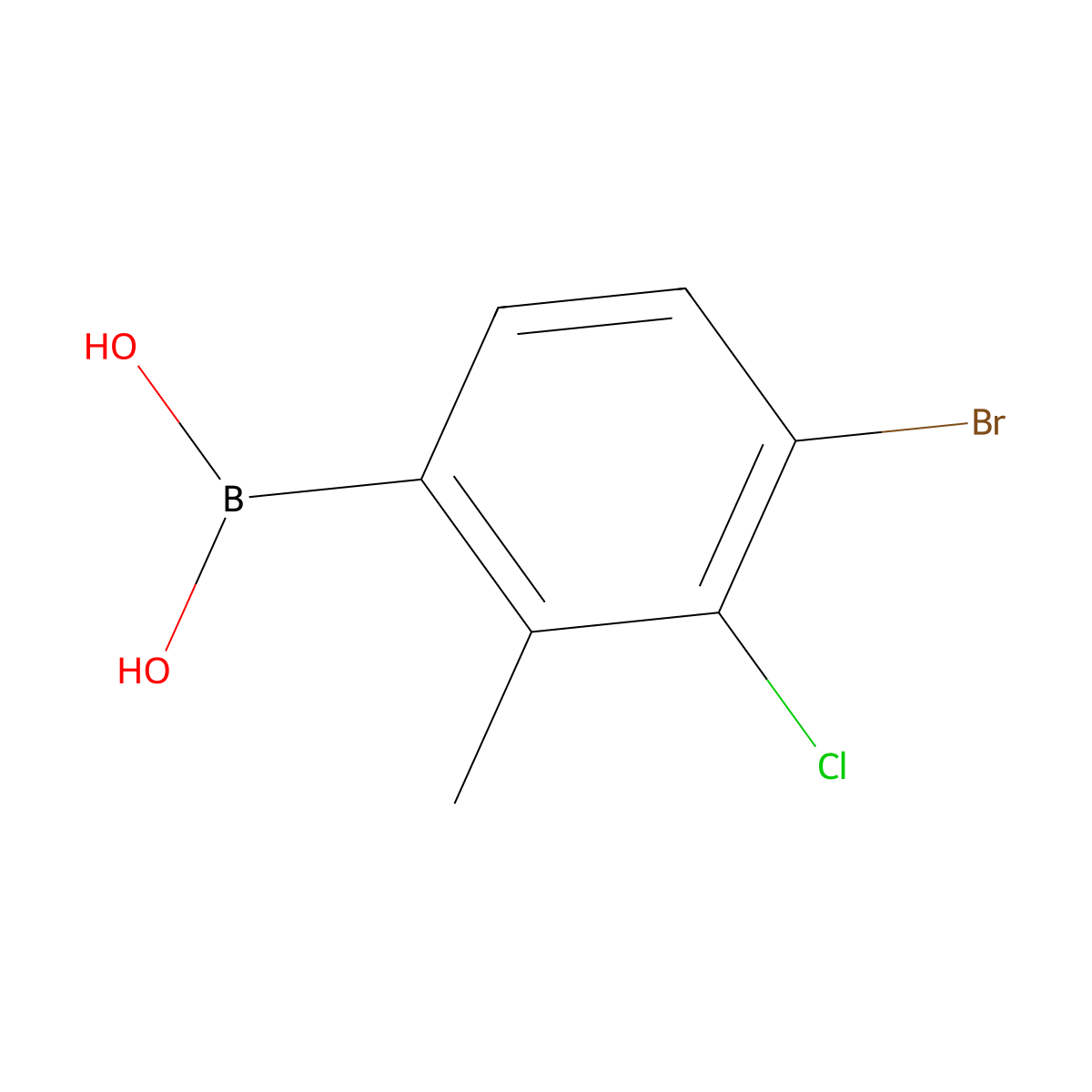4-Bromo-3-chloro-2-methylphenylboronic acid molecular structure, CAS 2121514-78-9