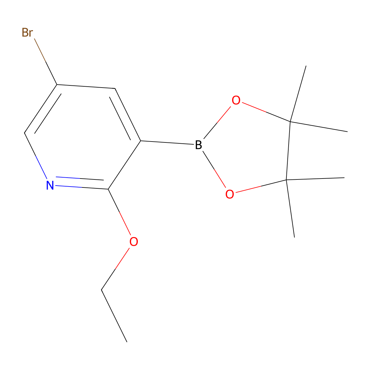 5-Bromo-2-ethoxypyridine-3-boronic acid pinacol ester molecular structure, CAS 2121514-85-8