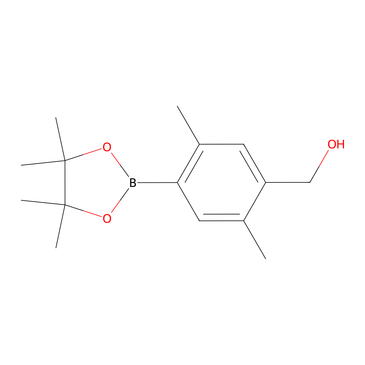 2,5-Dimethyl-4-hydroxymethylphenylboronic acid pinacol ester molecular structure, CAS 2121514-86-9