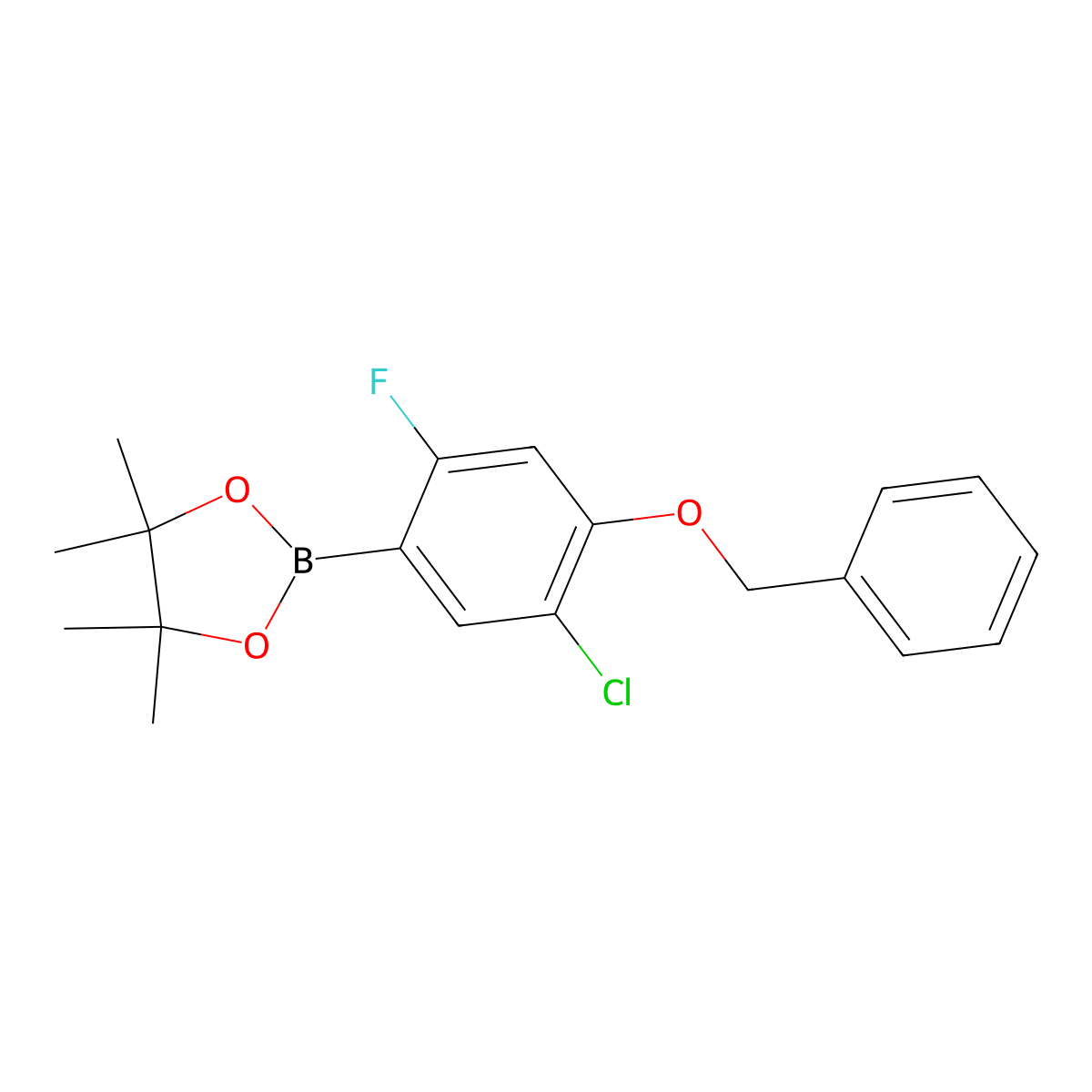4-Benzyloxy-5-chloro-2-fluorophenylboronic acid pinacol ester molecular structure, CAS 2121514-89-2