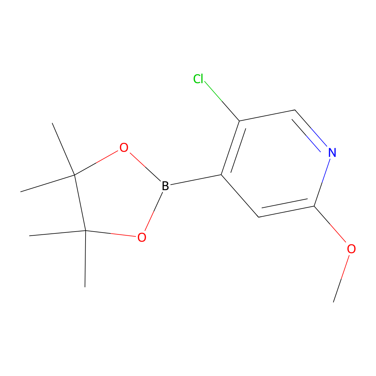 5-Chloro-2-methoxy-4-(4,4,5,5-tetramethyl-1,3,2-dioxaborolan-2-yl)pyridine molecular structure, CAS 2121514-91-6