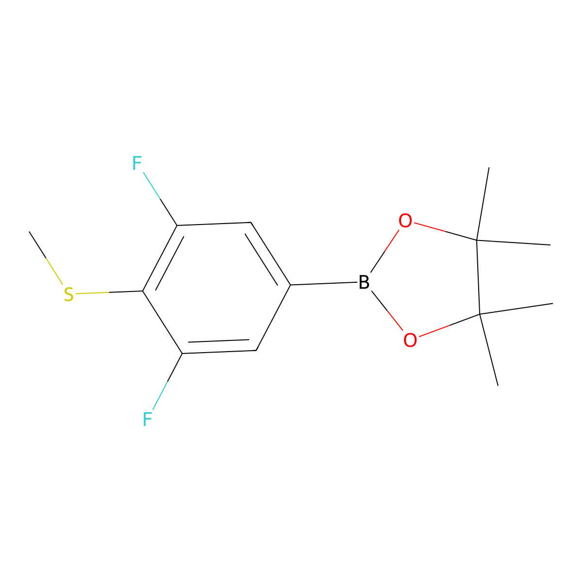 3,5-Difluoro-4-(methylthio)phenylboronic acid pinacol ester molecular structure, CAS 2121514-92-7