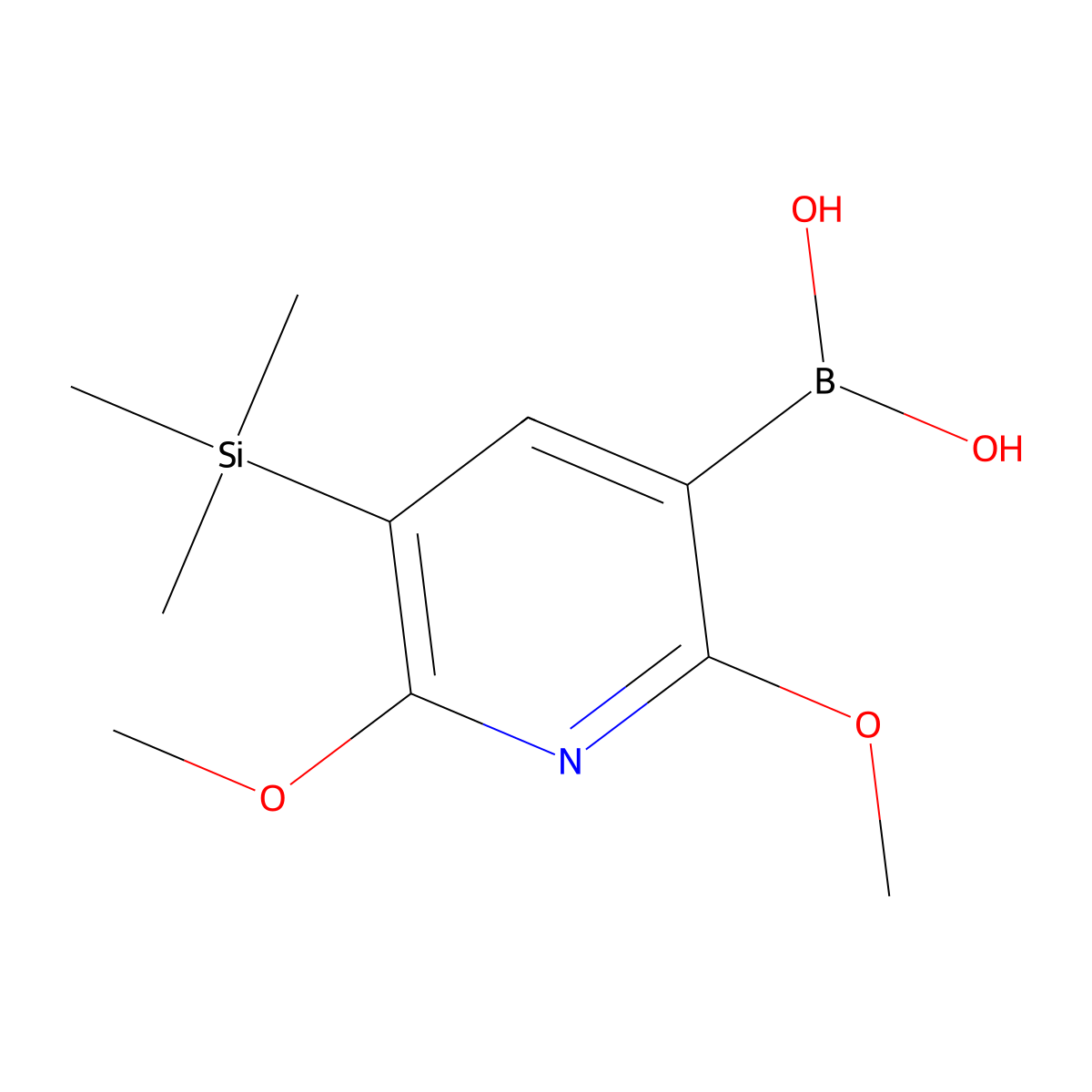 2,6-Dimethoxy-3-(trimethylsilyl)pyridine-5-boronic acid molecular structure, CAS 2121514-99-4