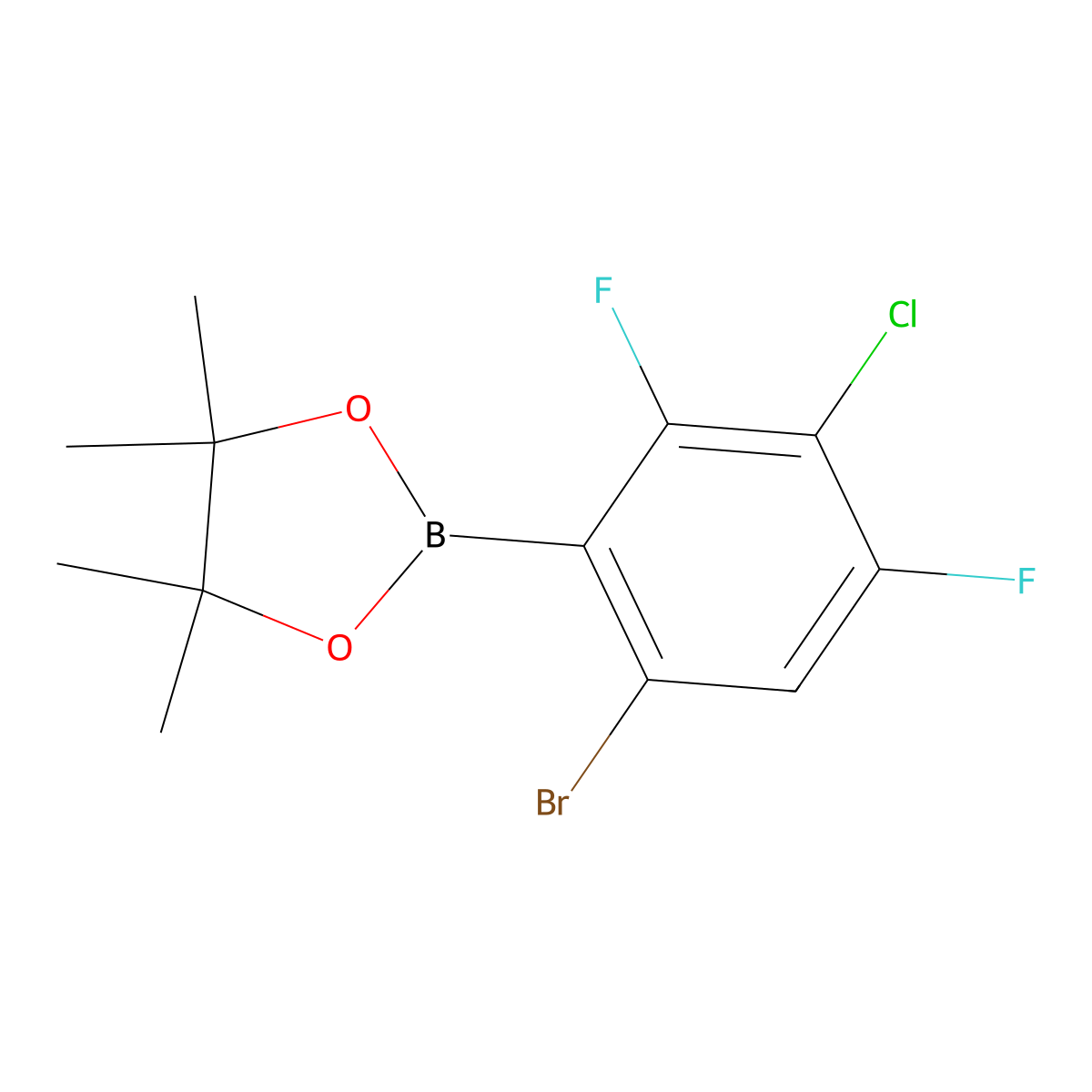6-Bromo-3-chloro-2,4-difluorophenylboronic acid pinacol ester molecular structure, CAS 2121515-01-1