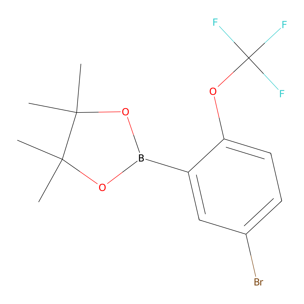 5-Bromo-2-trifluoromethoxyphenylboronic acid pinacol ester molecular structure, CAS 2121515-02-2