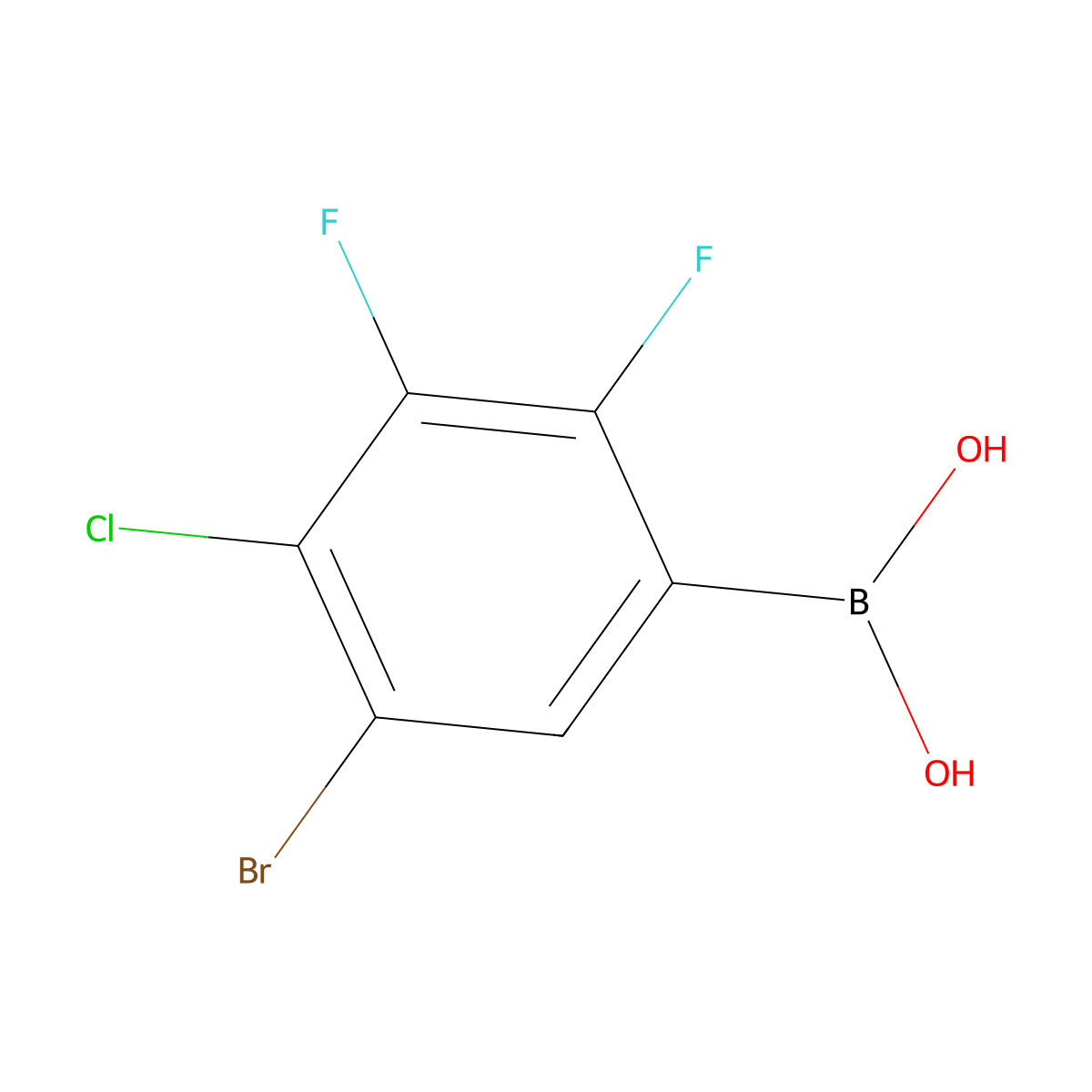 5-Bromo-4-chloro-2,3-difluorophenylboronic acid molecular structure, CAS 2121515-06-6