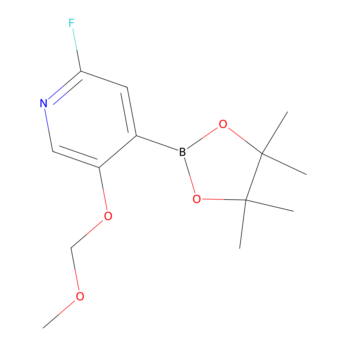 2-Fluoro-5-(methoxymethoxy)-pyridin-4-ylboronic acid pinacol ester molecular structure, CAS 2121515-16-8