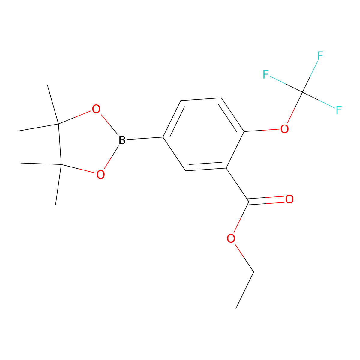 3-Ethoxycarbonyl-4-(trifluoromethoxy)phenylboronic acid pinacol ester molecular structure, CAS 2121515-17-9
