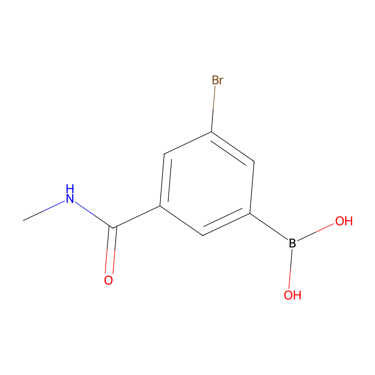 5-Bromo-3-(N-methylaminocarbonyl)phenylboronic acid molecular structure, CAS 2121515-18-0