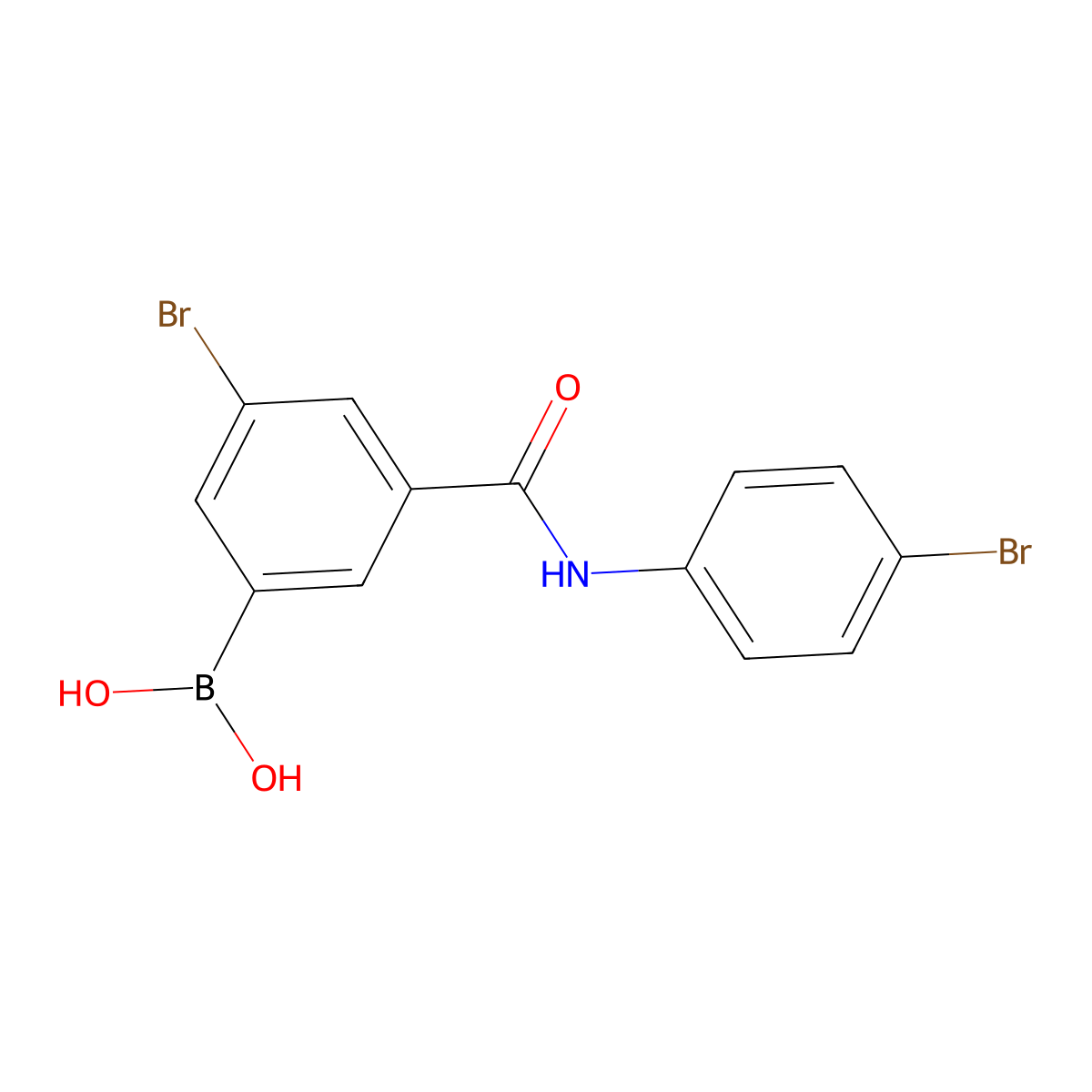 5-Bromo-3-(4-bromophenylcarbamoyl)phenylboronic acid molecular structure, CAS 2121515-19-1