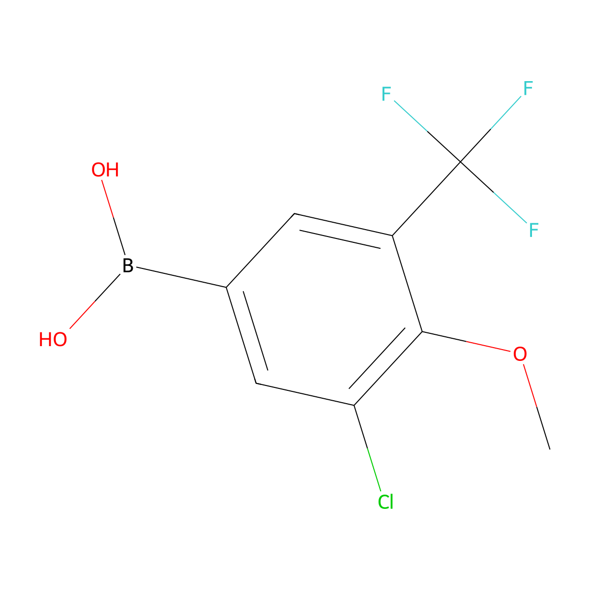 3-Chloro-4-methoxy-5-(trifluoromethyl)phenylboronic acid molecular structure, CAS 2121515-22-6