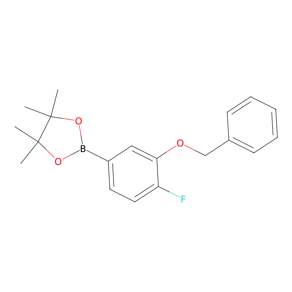 2-(3-(Benzyloxy)-4-fluorophenyl)-4,4,5,5-tetramethyl-1,3,2-dioxaborolane molecular structure, CAS 2121515-23-7
