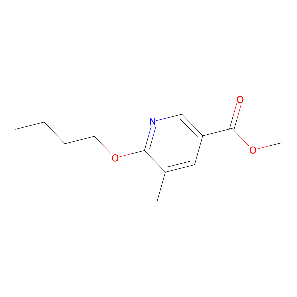 Methyl 6-butoxy-5-methylpyridine-3-carboxylate molecular structure, CAS 2121515-26-0