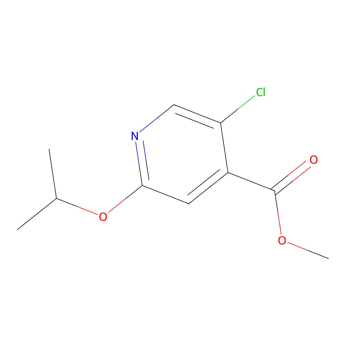 Methyl 5-chloro-2-(propan-2-yloxy)pyridine-4-carboxylate molecular structure, CAS 2121515-27-1