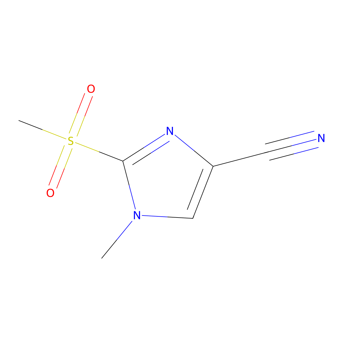 2-methanesulfonyl-1-methyl-1H-imidazole-4-carbonitrile molecular structure, CAS 2121600-04-0
