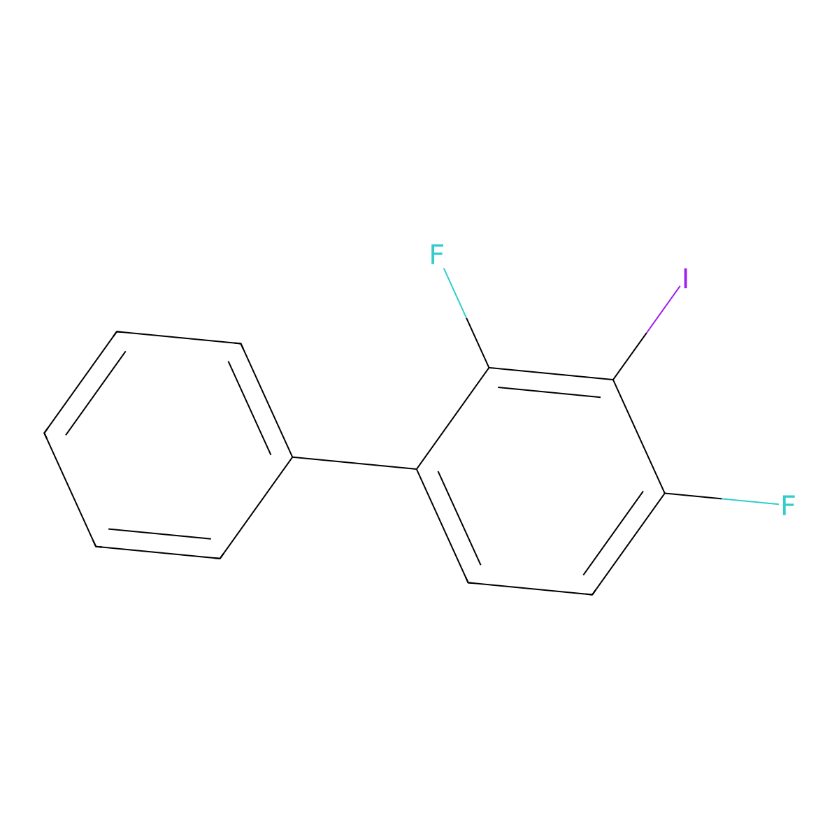 2,4-Difluoro-3-iodo-1,1'-biphenyl molecular structure, CAS 2121618-11-7