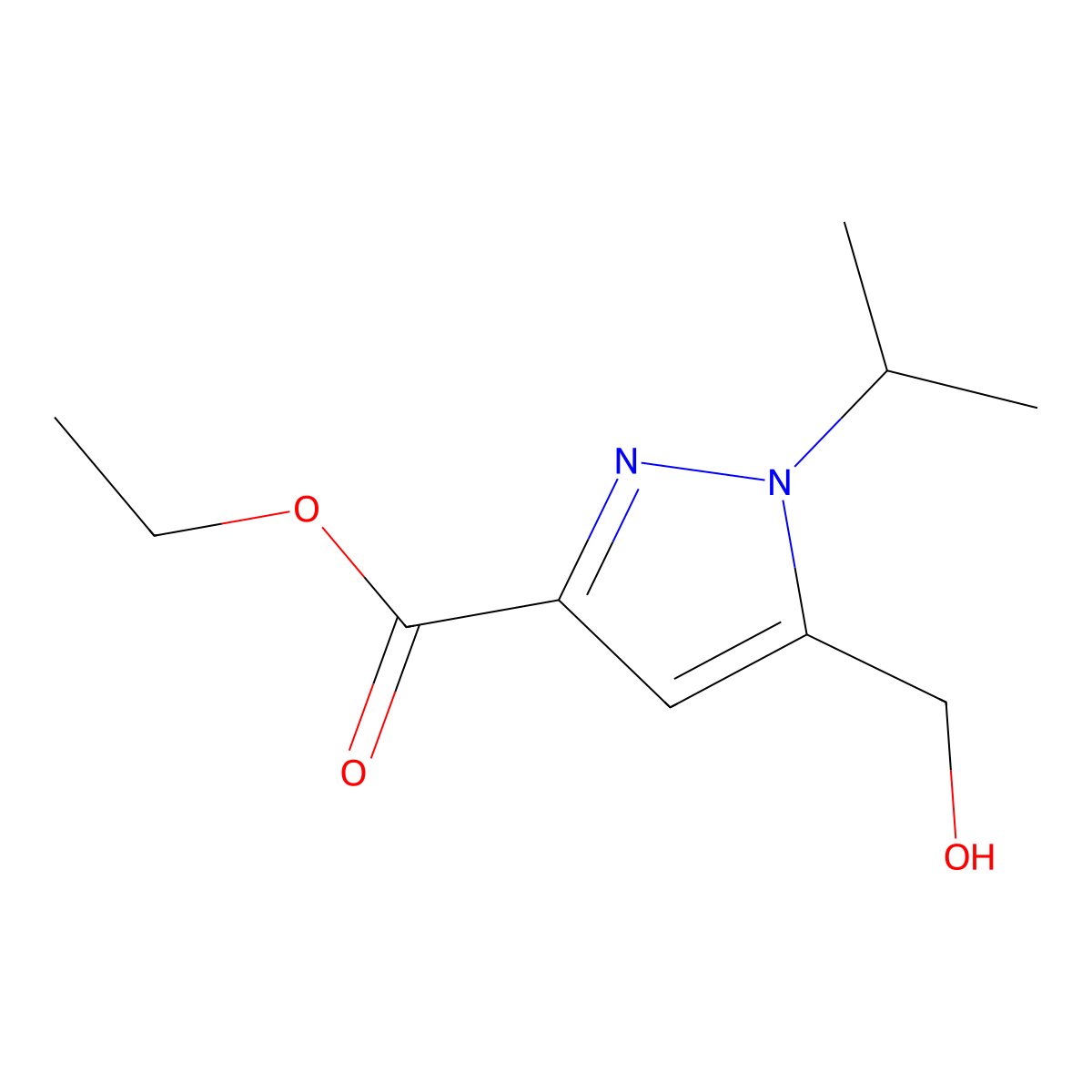 Ethyl 5-(hydroxymethyl)-1-isopropyl-1H-pyrazole-3-carboxylate molecular structure, CAS 2121678-38-2