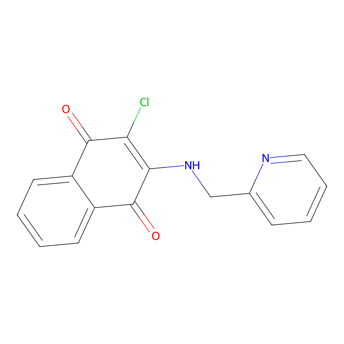 2-Chloro-3-[(2-pyridinylmethyl)amino]naphthoquinone molecular structure, CAS 21217-58-3