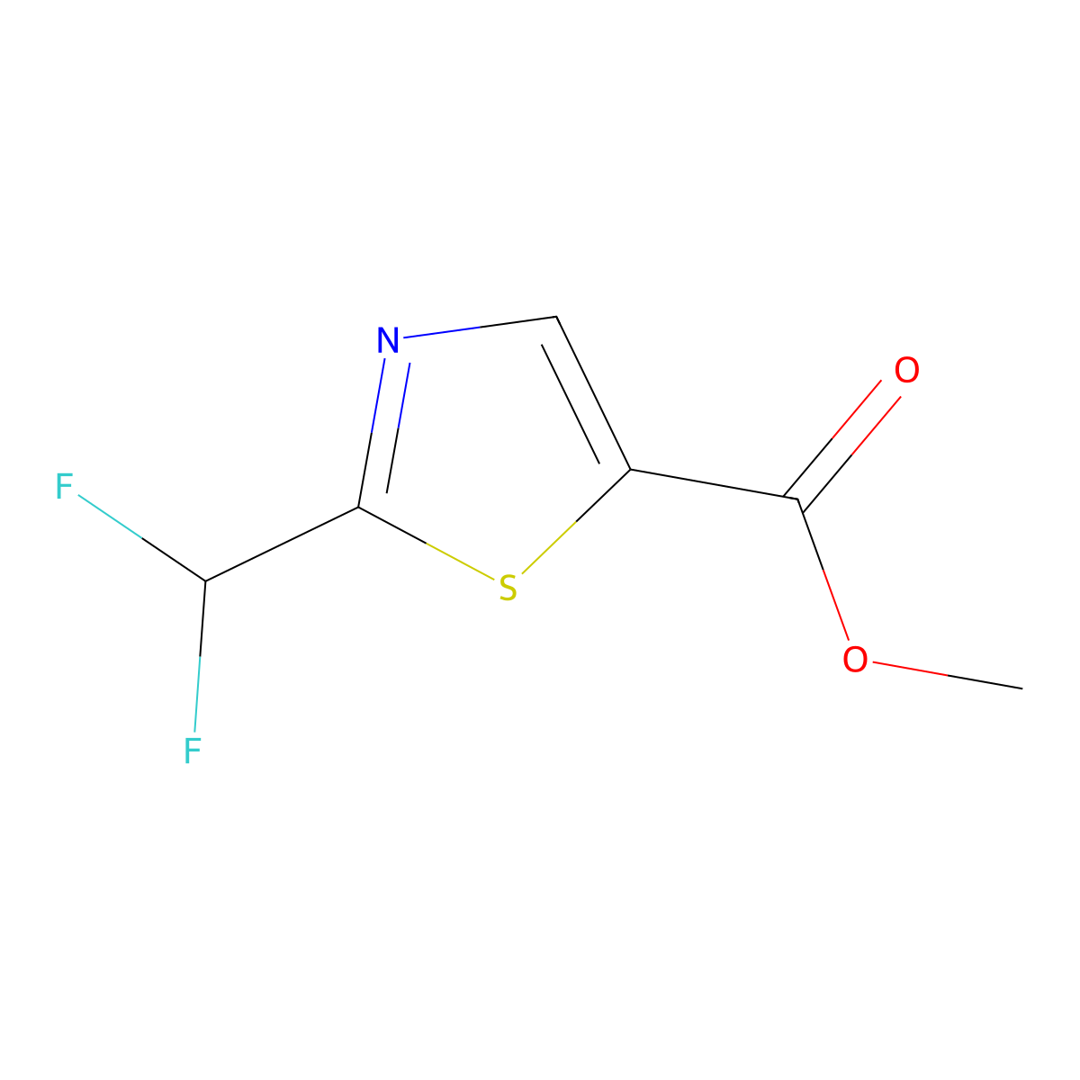 Methyl 2-(difluoromethyl)thiazole-5-carboxylate molecular structure, CAS 2121707-41-1