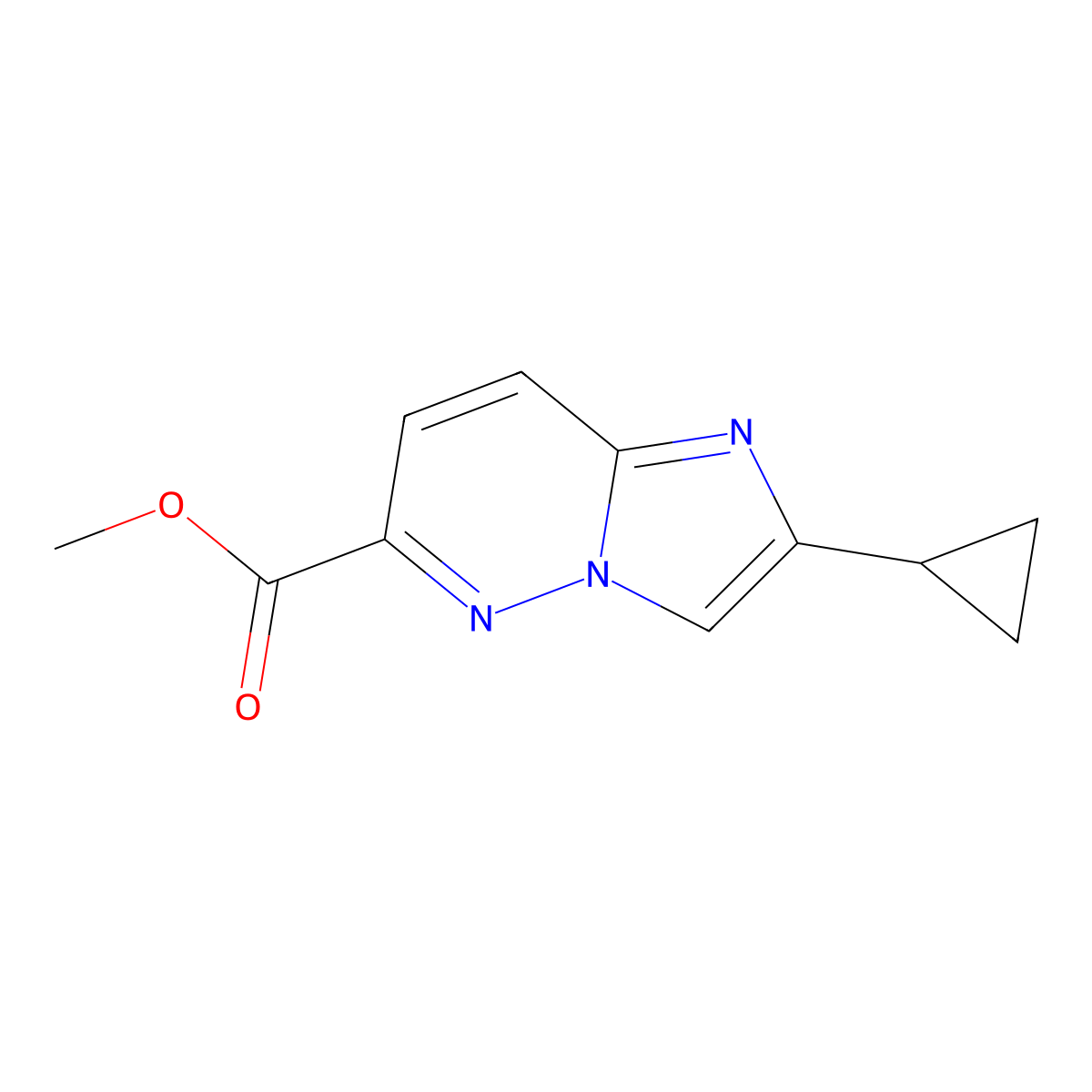 Methyl 2-cyclopropylimidazo[1,2-b]pyridazine-6-carboxylate molecular structure, CAS 2121711-89-3