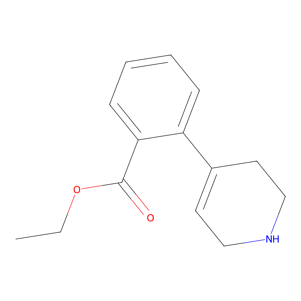 Ethyl 2-(1,2,3,6-tetrahydropyridin-4-yl)benzoate molecular structure, CAS 2121712-48-7