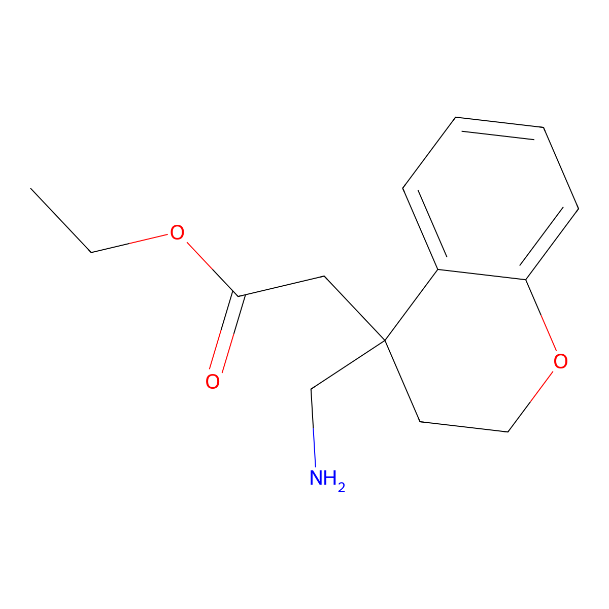 ethyl 2-[4-(aminomethyl)-3,4-dihydro-2H-1-benzopyran-4-yl]acetate molecular structure, CAS 2121796-05-0