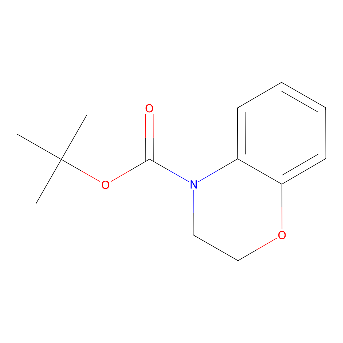 Tert-butyl 2,3-dihydro-1,4-benzoxazine-4-carboxylate molecular structure, CAS 212180-23-9