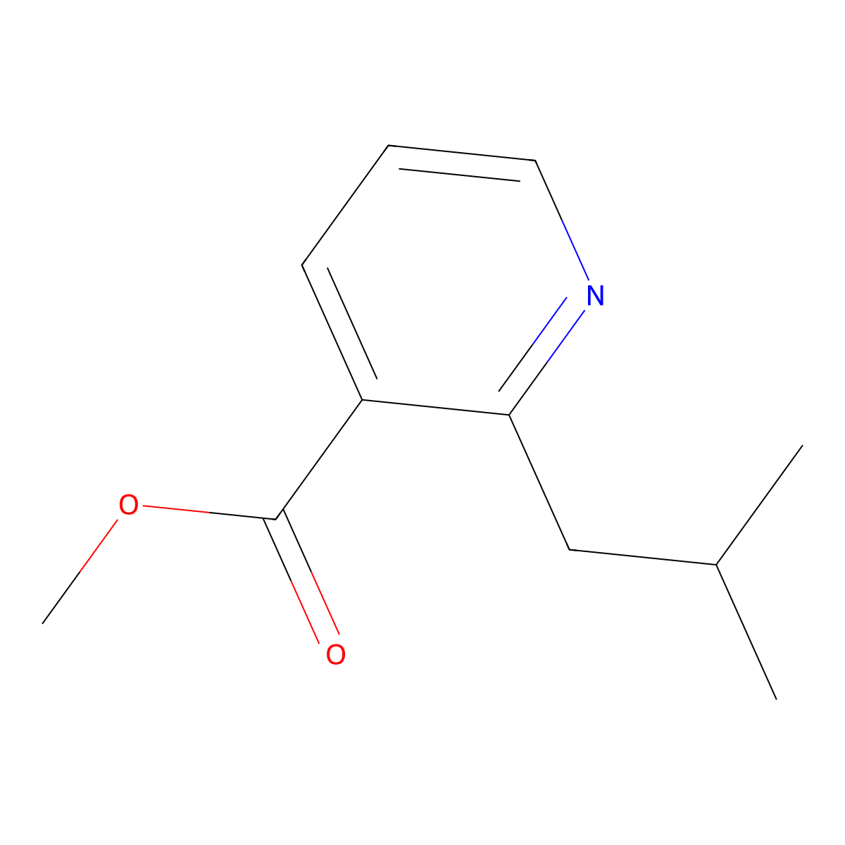 Methyl 2-isobutylpyridine-3-carboxylate molecular structure, CAS 2121828-09-7