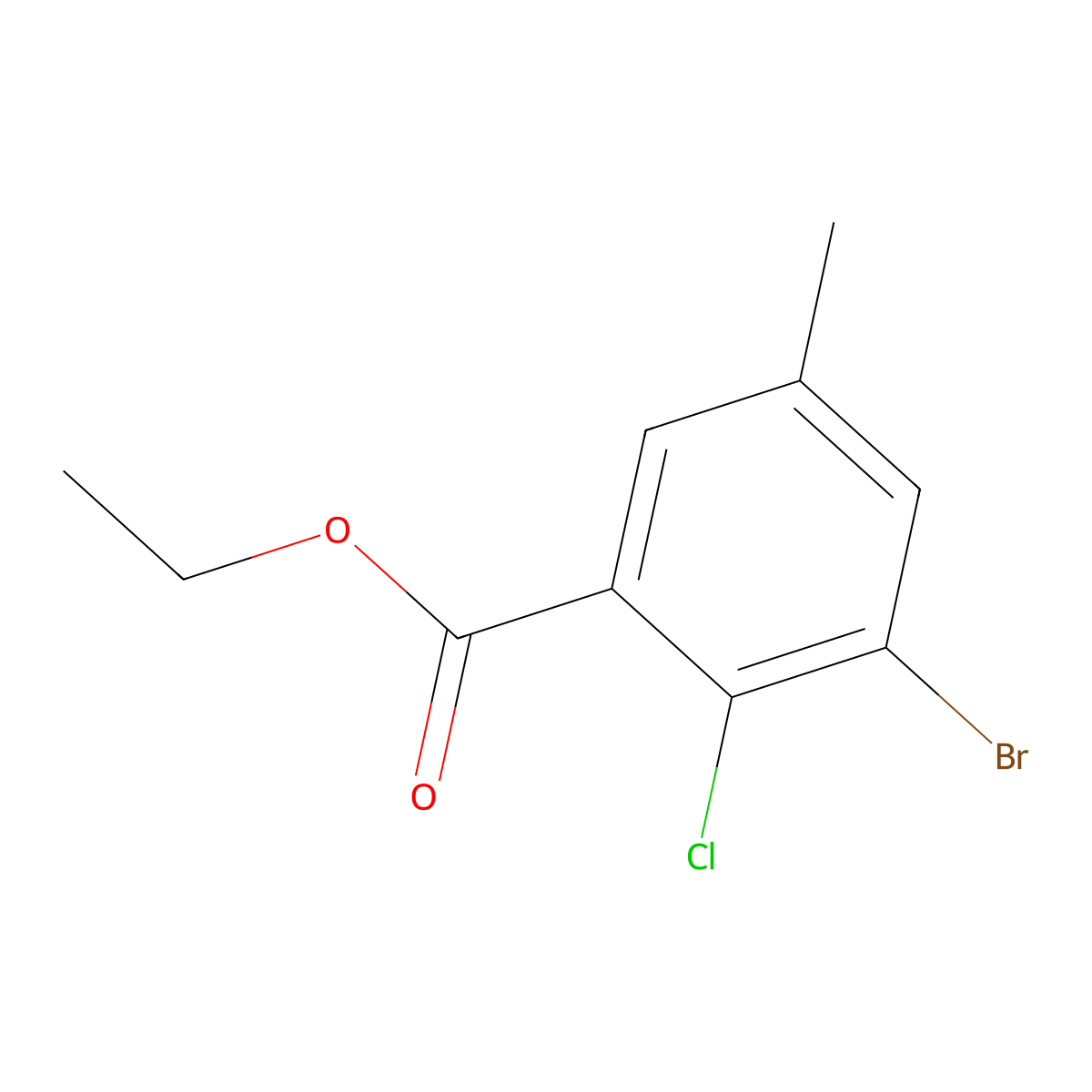 Ethyl 3-bromo-2-chloro-5-methylbenzoate molecular structure, CAS 2121855-15-8