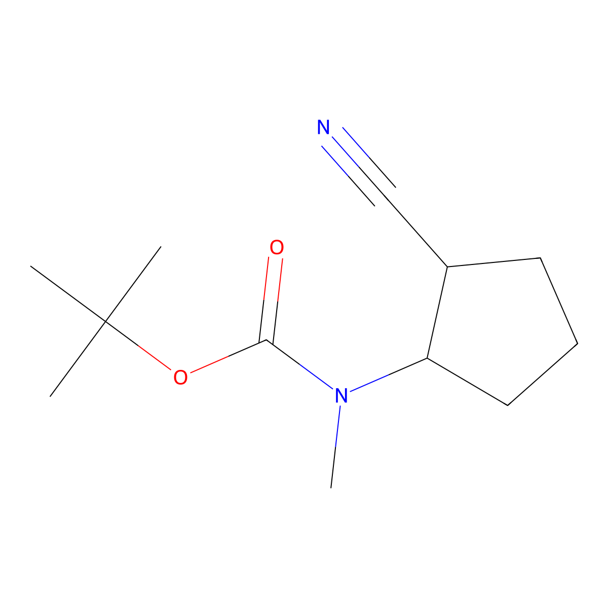 tert-butyl N-(2-cyanocyclopentyl)-N-methylcarbamate molecular structure, CAS 2121857-17-6