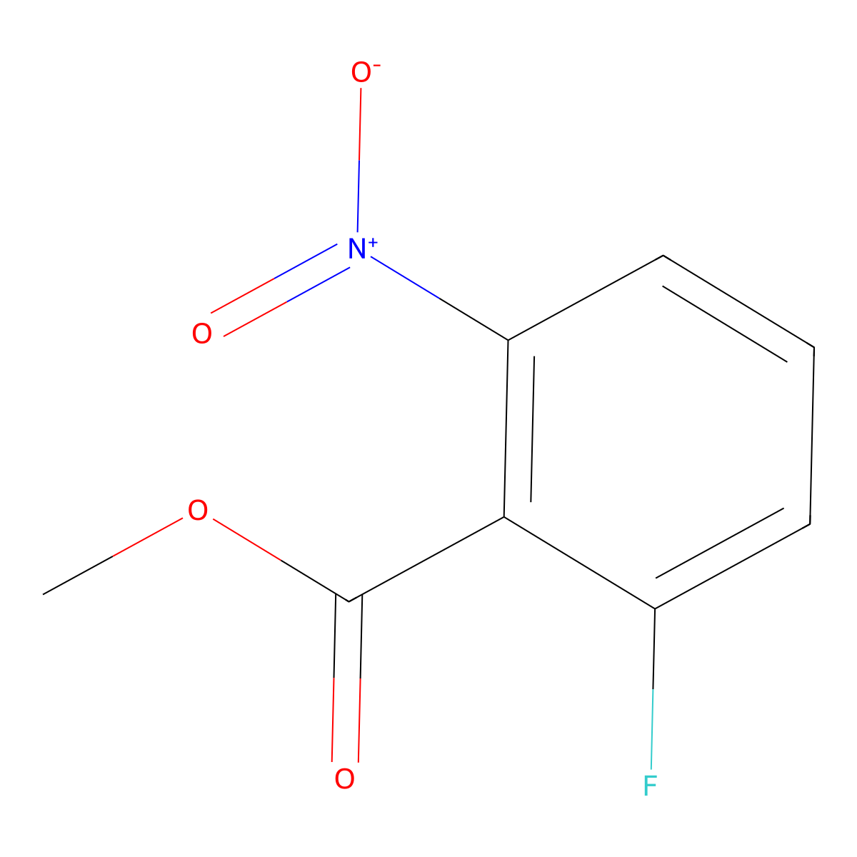 Methyl 2-fluoro-6-nitrobenzoate molecular structure, CAS 212189-28-1